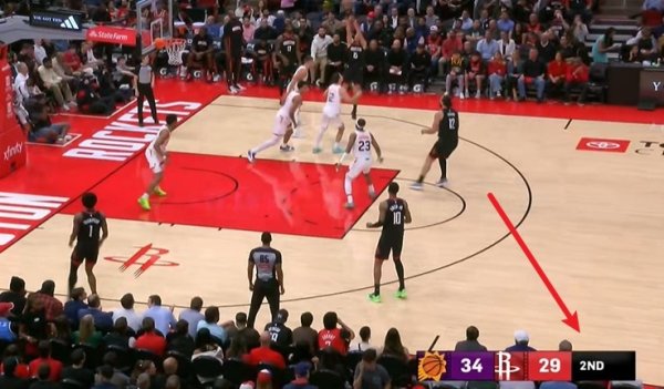 凯旋摆烂！火箭太阳场计时器没修好 转播索性把时候关了